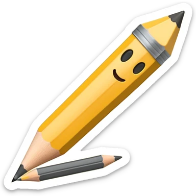 Emoji pencil writing sticker