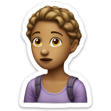 a girl who is pondering hard sticker