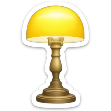 yellow lamp with brain shining sticker