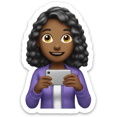 The girl's filming on her phone sticker