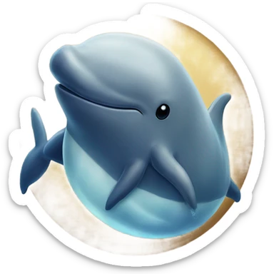 A velvet painting of a whale and a dolphin snuggling  sticker