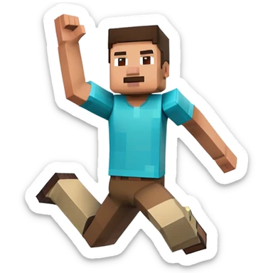 Minecraft character jumping with joy sticker