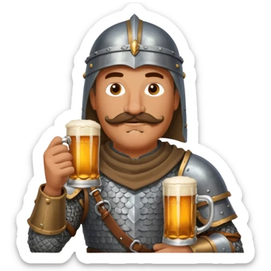 Medieval knight Man with a moustach in a tavern sticker