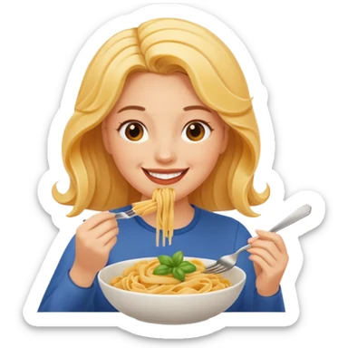 the woman who eats pasta sticker