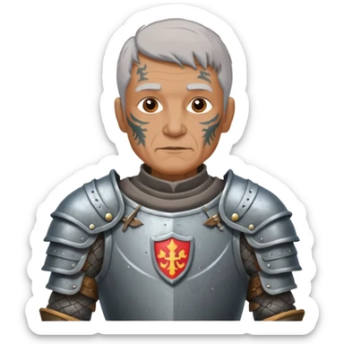 elderly tattooed knight, tattooed shoulder sticker