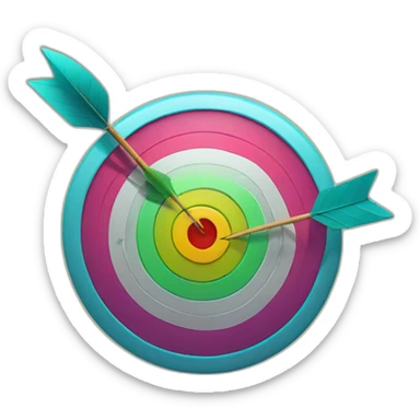 target with arrow in center sticker