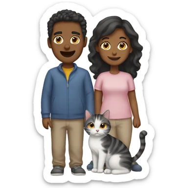 Two adults and two cats sticker