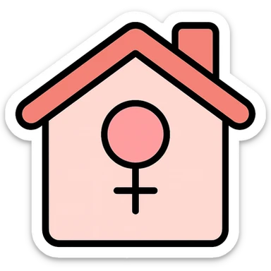 vector icon of a feminine home in rose gold and blush pink, flat minimal design, soft glow, white background, with rounded corners sticker