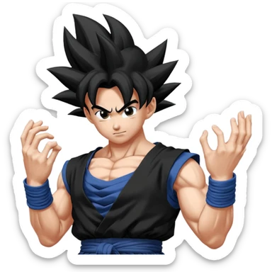 Goku black and Goku white Potara fusion = vegito black white sticker