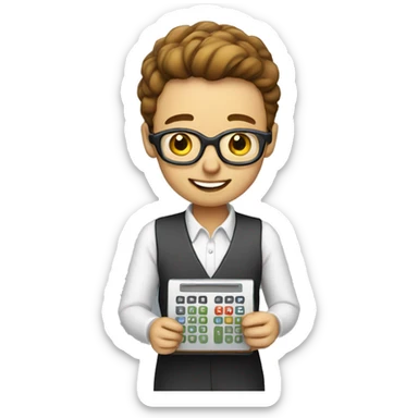 bookkeeper with calculator sticker