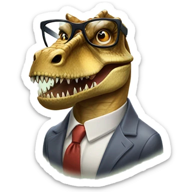 Tyrannosaurus rex wearing glasses, gambling sticker