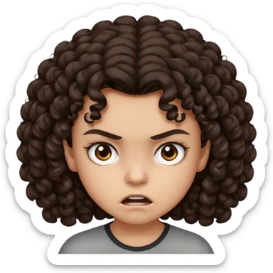 11 years old curly dark brown hair hate the world sticker