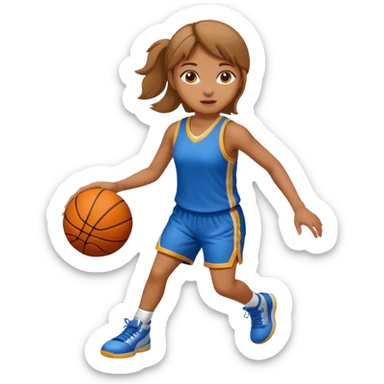 basketball playing girl sticker