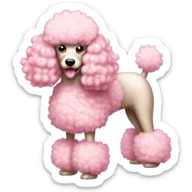 Pink-poodle-standing sticker