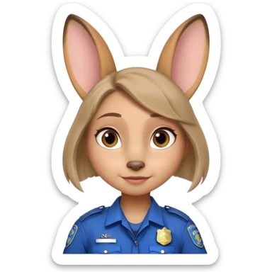 judy hopps with police suit from zootopia, pixar sticker