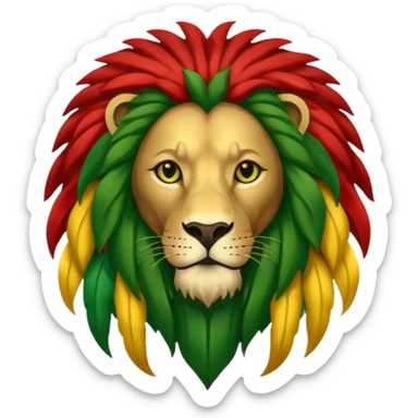 Bob Marley heraldic crest with ethiopian colors sticker