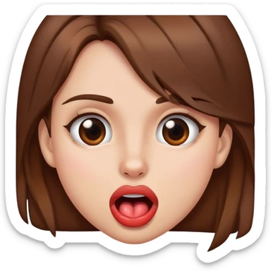 Girl with brown hair biting lip sticker