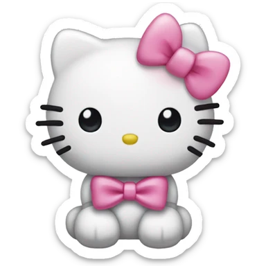 hello kitty with a pink bow sticker