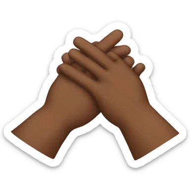 Two brown hands make cross sticker