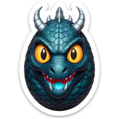 black egg cracked dragon sticker