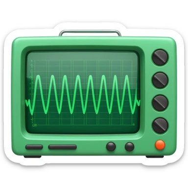 green sine wave in oscilloscope sticker