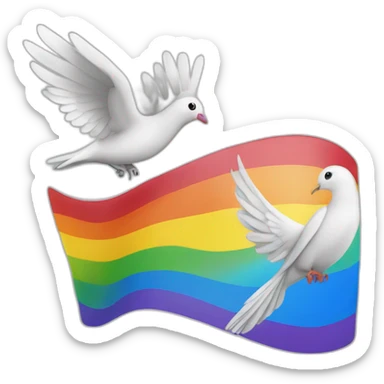 Israel flag and rainbow dove of peace sticker