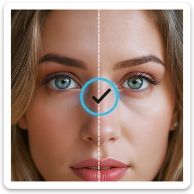 realistic blue circle with a zig-zag circumference and a black tick inside, not cartoonish sticker