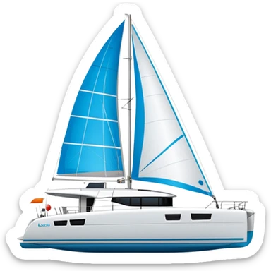 lagoon 43 catamaran facing to the right on white background sticker