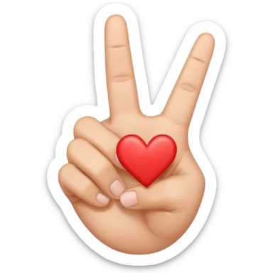 A version of the thumb and index heart (🫰), in which a heart is made with the thumb and middle finger. sticker
