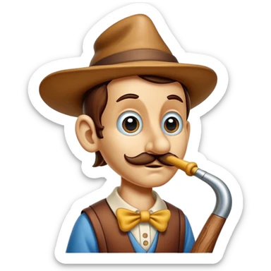 pinocchio with long nose sticker