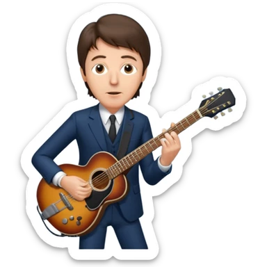 Paul McCartney playing guitar suit sticker