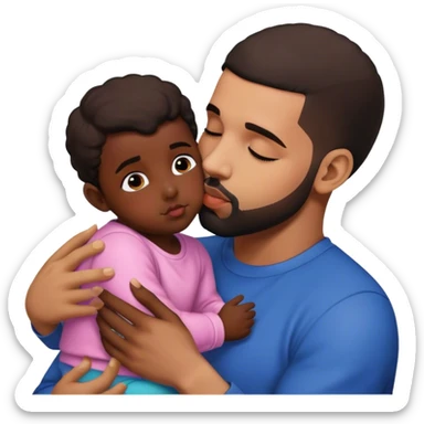 drake kissing kid sticker
