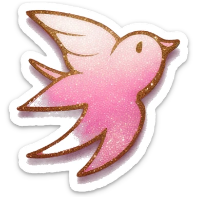 apple swift logo in sparkly pink glitter sticker