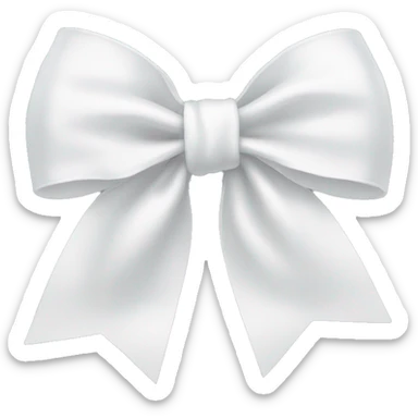 White bow on white bow sticker