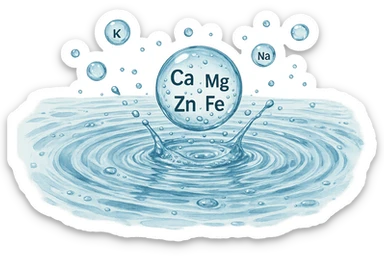 focus sull'acqua a tutto schermo e i micronutrienti contenuti in essa sticker