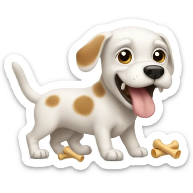 Dog stealing bones sticker