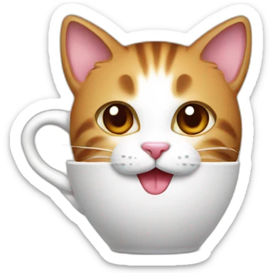 Cat coffee sticker