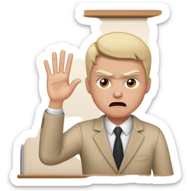 a person teaching a class and teacher is angry sticker