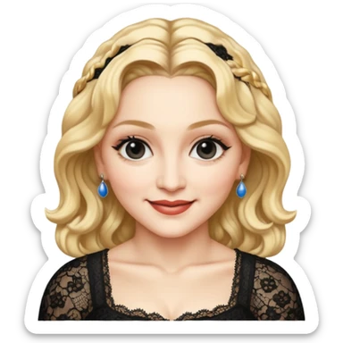 Madonna, portrait, smiling sticker