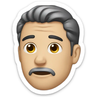 man cries besides the notebook sticker