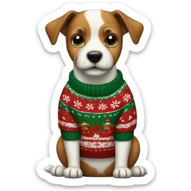 dog in a Christmas jumper sticker