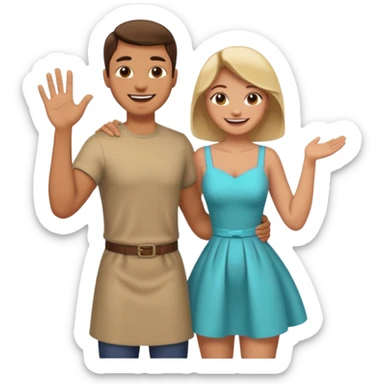 A Man Slapping a woman on her butt sticker