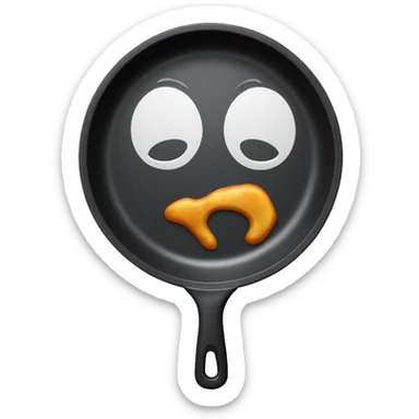 The frying pan bounces on my hand sticker