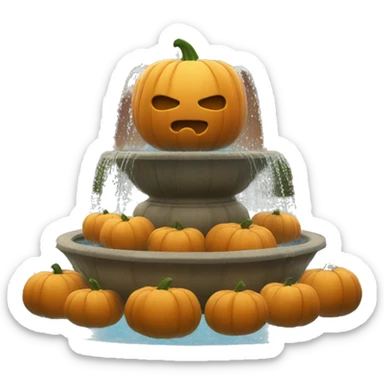 single pumpkin fountain sticker