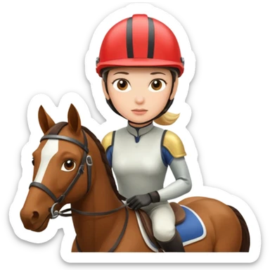  horse jockey woman face sticker
