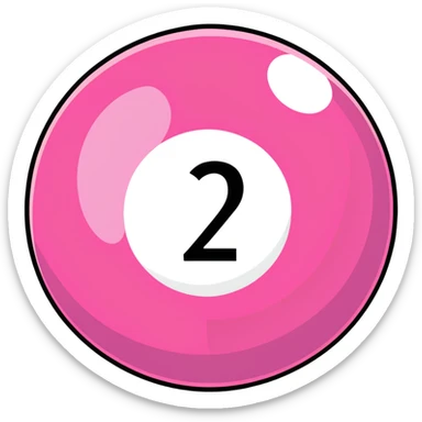 pink billiard ball with the number 23 sticker