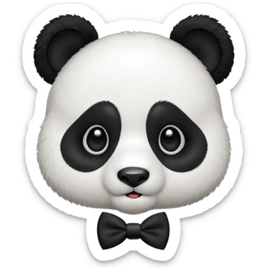 panda face wearing a bow tie sticker