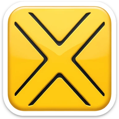yellow x symbol sticker