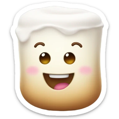 Cute Happy browned marshmallow  sticker