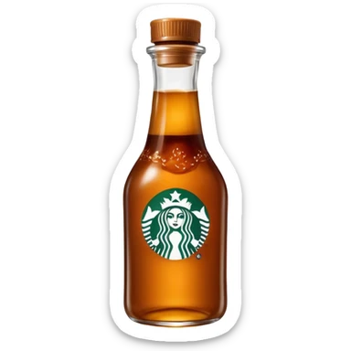 Starbucks Caramel Brûlée sauce in a Starbucks syrup bottle with Starbucks logo  sticker